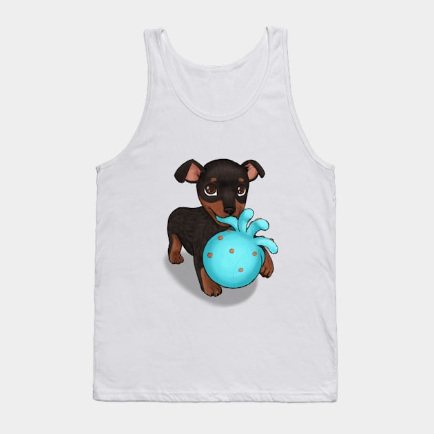 Miniature Doberman Pinscher Puppy Tank Top by PaperRain